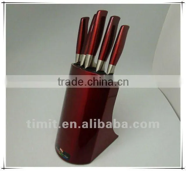 6pcs stainless steel solid handle good quality kitchen color knife