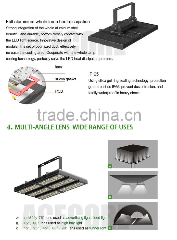 Parking garage LED lamp with storage battery 180w IP65 for indoor car parking lot