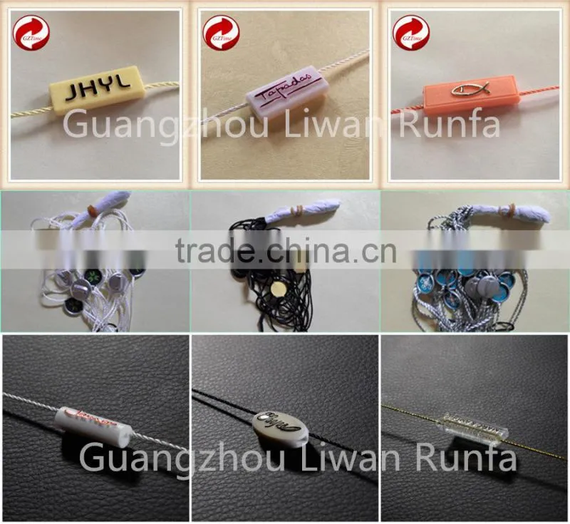 Cheap high-grade environmental protection non-toxic gilt metal plastic seal tag / string seal men string