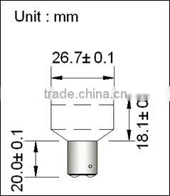 short neck 1.3W 12V red interior car lights