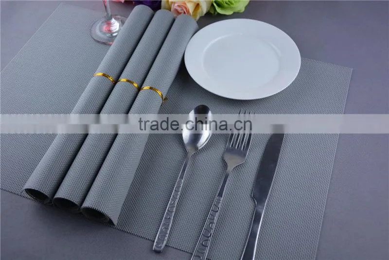 PVC Plastic Table mat dinner placemat light grey placemat pure color 45*30cm