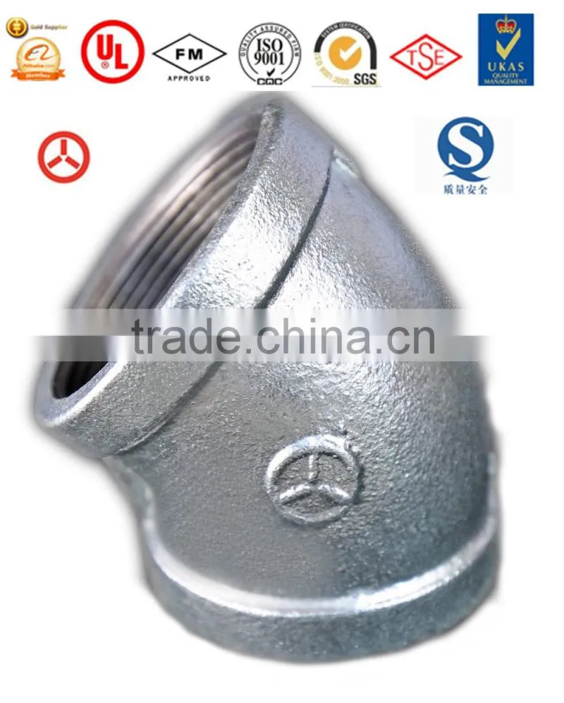 light fitting low price gi cast iron elbow ,gi fittings,120degree elbow