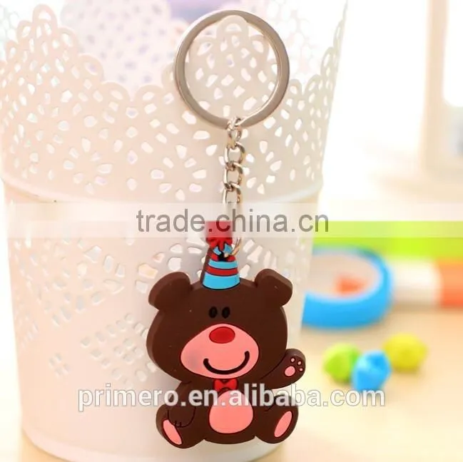 2016 New Arrival Cartoon Animal Silicone KeyChain Best Quality Creative Lovers Key Ring