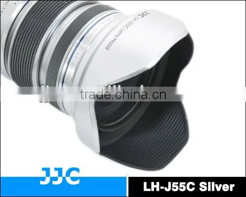 JJC LH-J55C Lens Hood for OLYMPUS LH-55C lens hood used on OLYMPUS M.ZUIKO DIGITAL ED 12-50mm 1:3.5-6.3 EZ Lens
