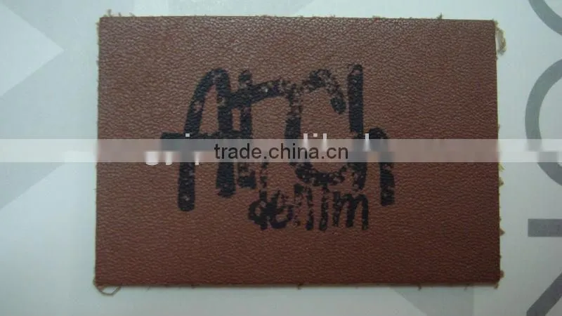 fashion design leather patch labels good quality embossed real leather patch