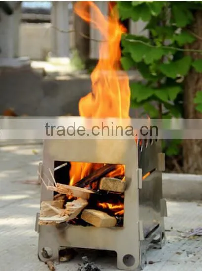 2015 new arrived pocket stainless steel Wood Camping Stove