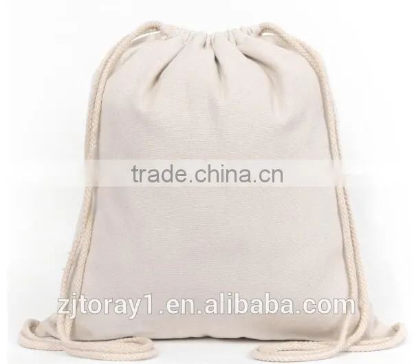 Good Quality Cotton Canvas Plain Drawstring Bag For Shopping
