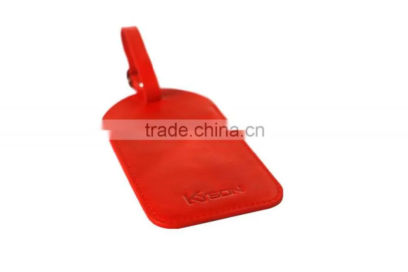 Factory portable genuine cow leather lugguge tag