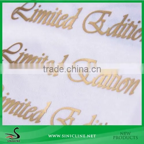 Sinicline Golden Color Heat Transfer Label for Women Fashion Clothing