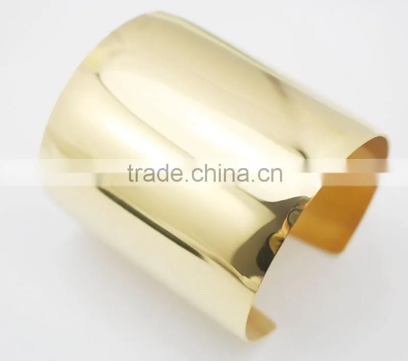 Fashion New plain hand Gold Plated ultra Wide Cuff Bangles For Women Statement Jewelry Punk Charm Metal Opening Bangle Bracelets