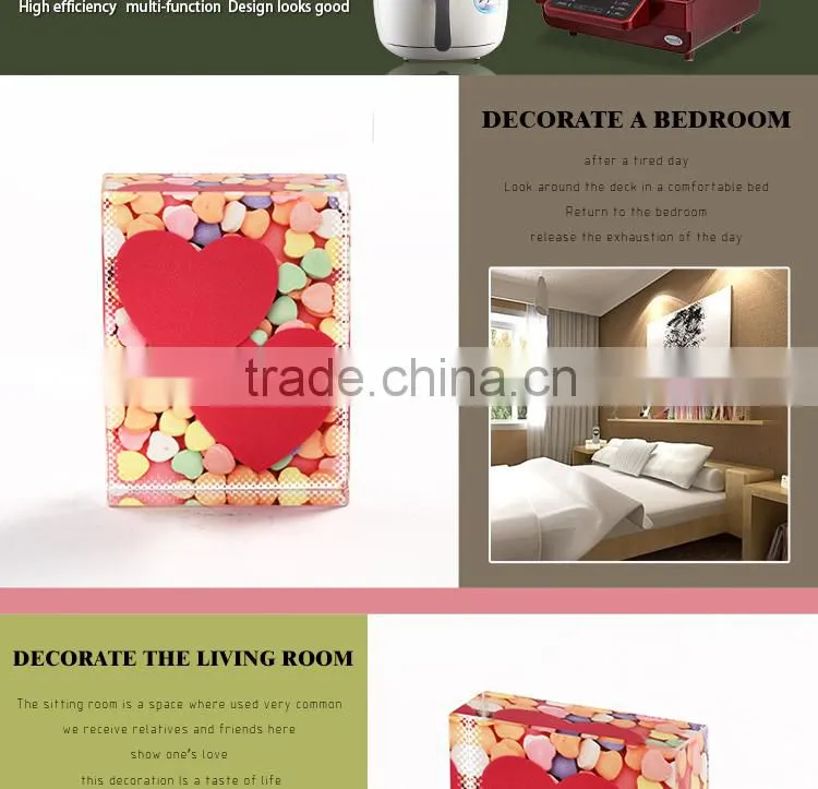 Manufacturer supply Fashion sublimation crystal love photo frame for wedding gift