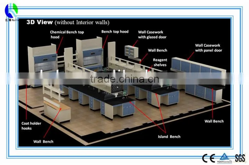 Lab Funitures Fume Extraction Fume Cupboard Lab Equipment