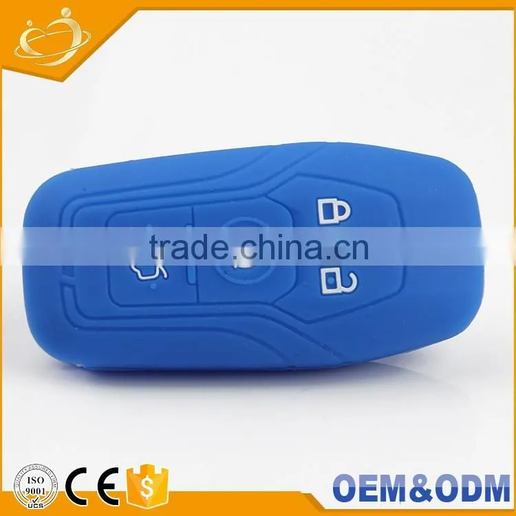 New hot fashion 4 bottons rubber protect silicone car key case for Ford