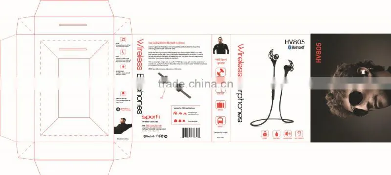 In-Ear sport Bluetooth earphone, new design wireless headphone