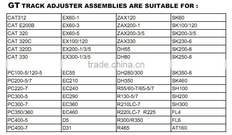 good quality OEM size track adjuster assy for JS200