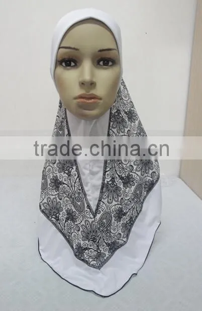H285 new style one piece hijab with prints