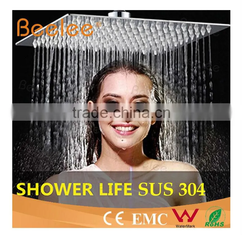 Beelee 2mm ultrathin stainless steel bath shower head