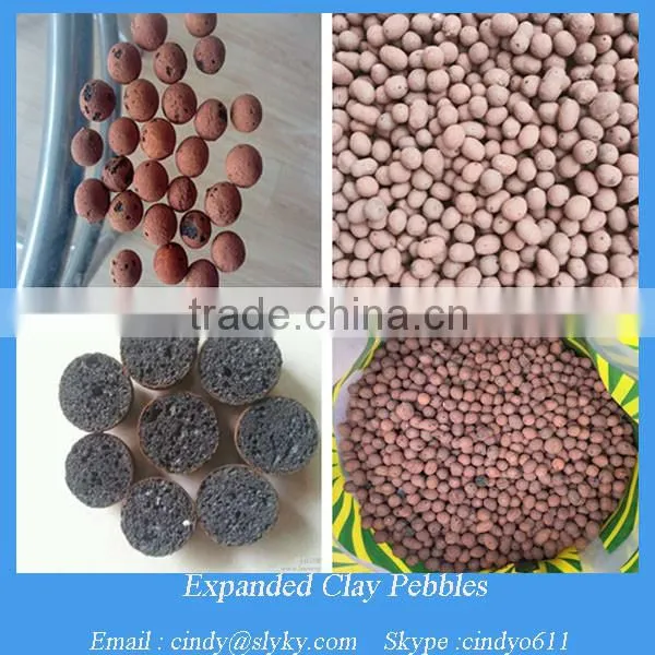 Expanded clay pebbles soil in plant growingbed