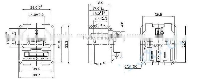3pin AC power jack with fuse AC-105