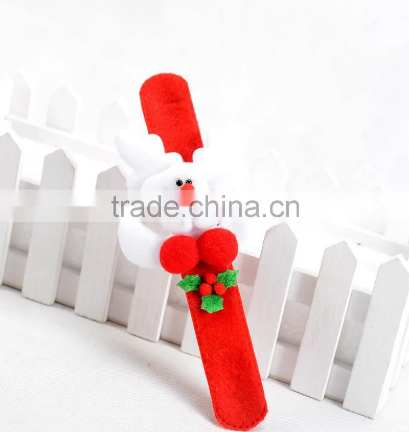 MLCB04 Christmas gift beer with christma hat slap bracelet