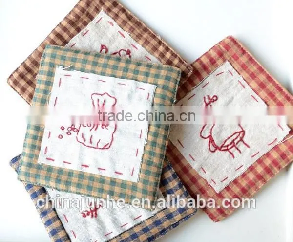 High quality handmade decorative fabric coasters made in china