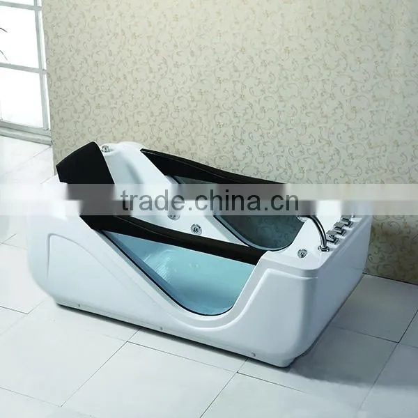 Acrylic small freestanding modern bathtubs with tempered glass bathtub