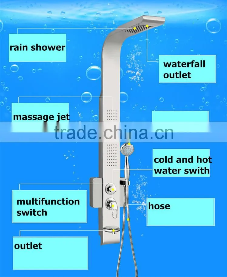bath product stainless steel massage panel set shower column Y-007