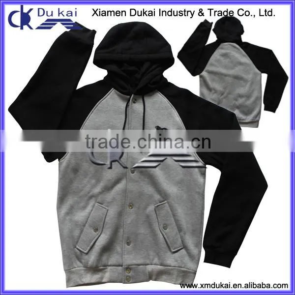 Men's raglan sleeve fleece sweatshirt with hood