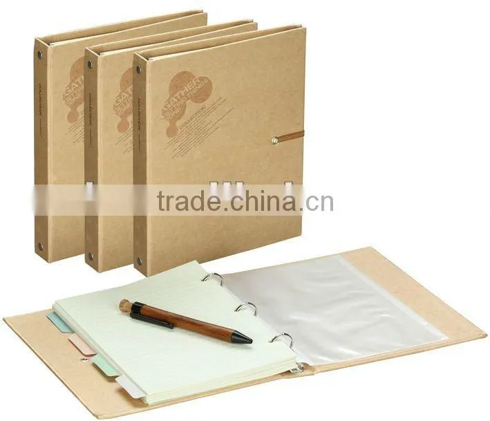 2012 New design big size notebook with lined paper and file bag