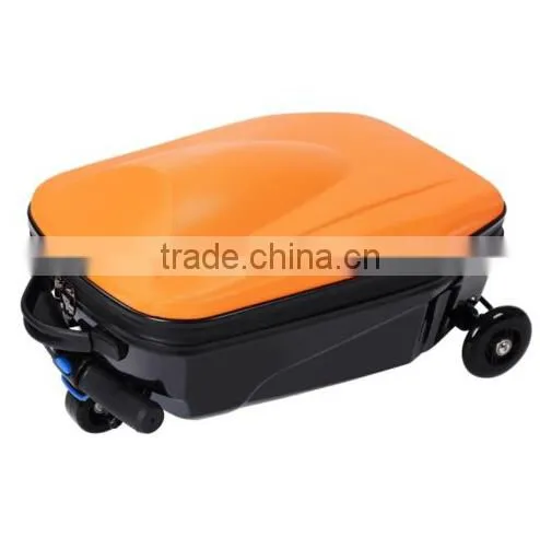 Multi Function orange color business roller scooter suitcase