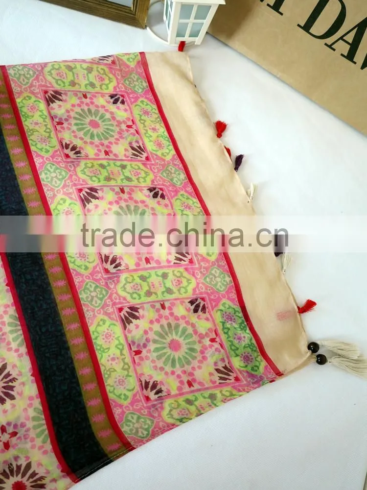 Promotion & Premium Gift Silk Scarf in Printing design