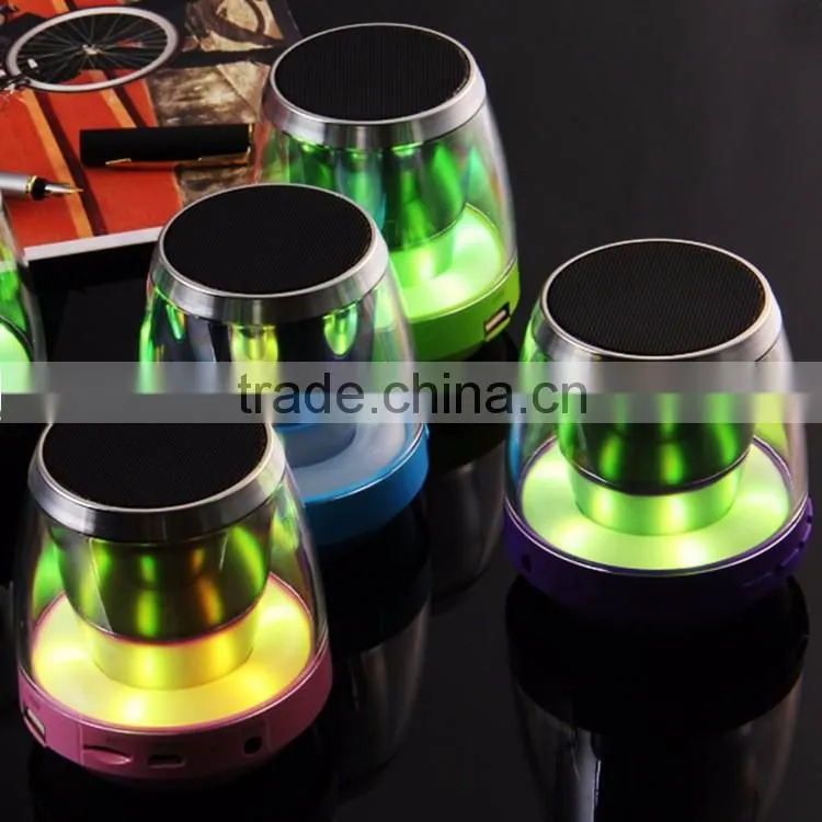 2016 Colorful Led Light Portable Mobile Phone Amplifier bluetooth Speaker With usb