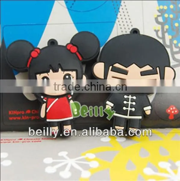 2013 the most popular 3D Chinese Kongfu Doll design silicone USB cover