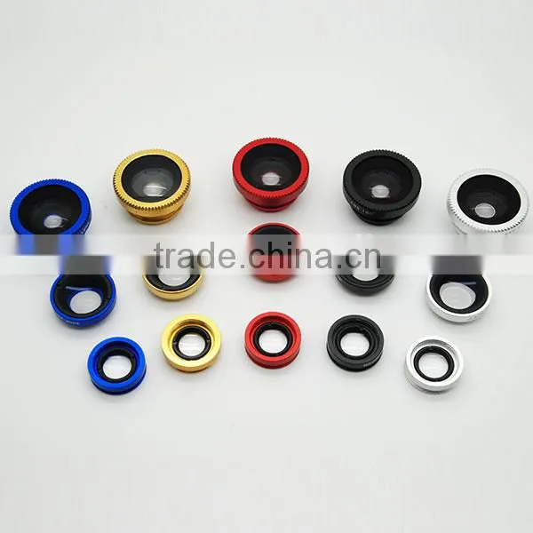 optics 3 in 1 lens kit 0.67x wide angle +macro +fisheye lens for iphone6 camera lens for smartphone
