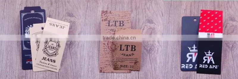Fashion fancy small folded paper jeans luggage hang tag