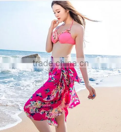 Beach Chiffon Wrap hawaiian Sarong Skirt Bikini Cover up Scarf