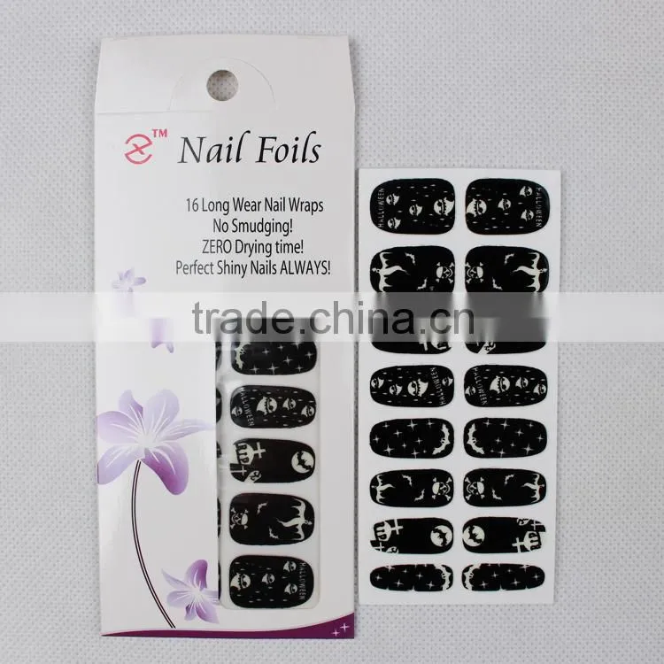 glow in the dark Halloween decoration metallic nail art wraps