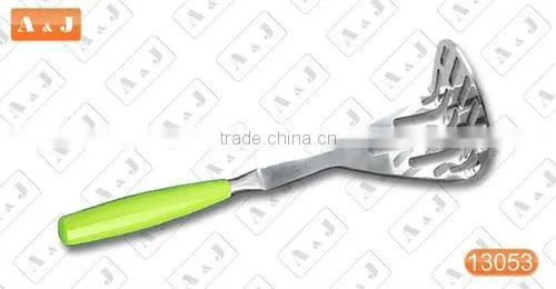 Stainless Steel Slotted Turner with Green Handle