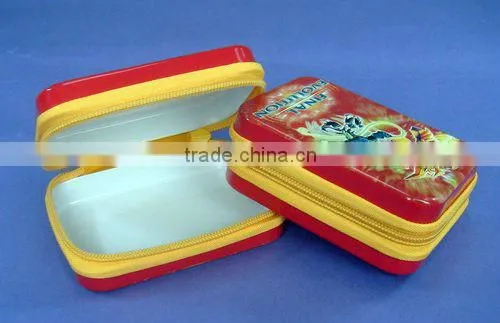 fashion&lovely rectangular zipper tin box for child