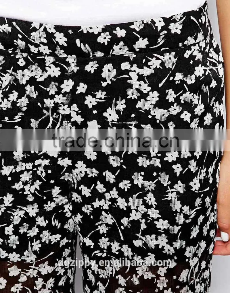 New style loose fit semi-sheer chiffon women's pants palazzo pants
