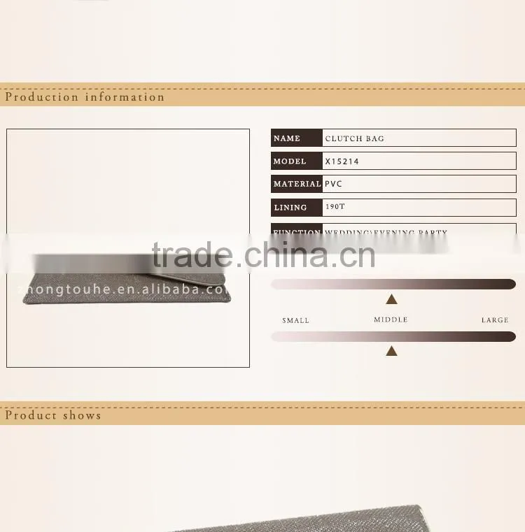 western style vogue wedding pvc envelop clutch bag