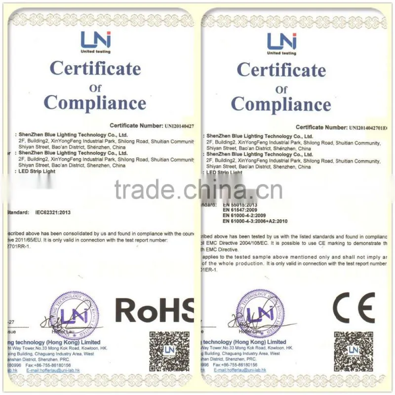 smd5050 rgb led strip with CE RoHS DC5V