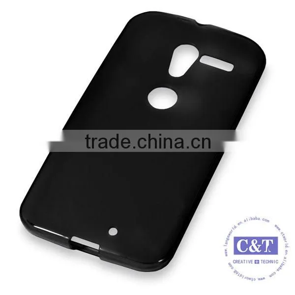 C&T Matte Back Black Flexible TPU Case for Moto X