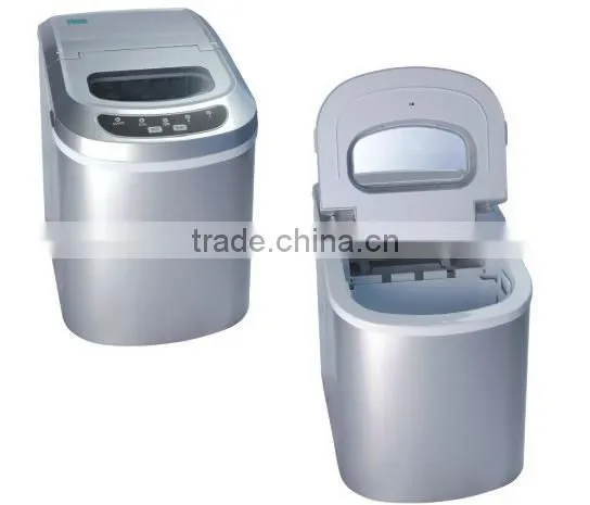 Compact Portable Silver Ice Maker Countertop Ice Cube Maker Machine
