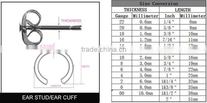 Wholesale Fashion Ear Piercing Stud