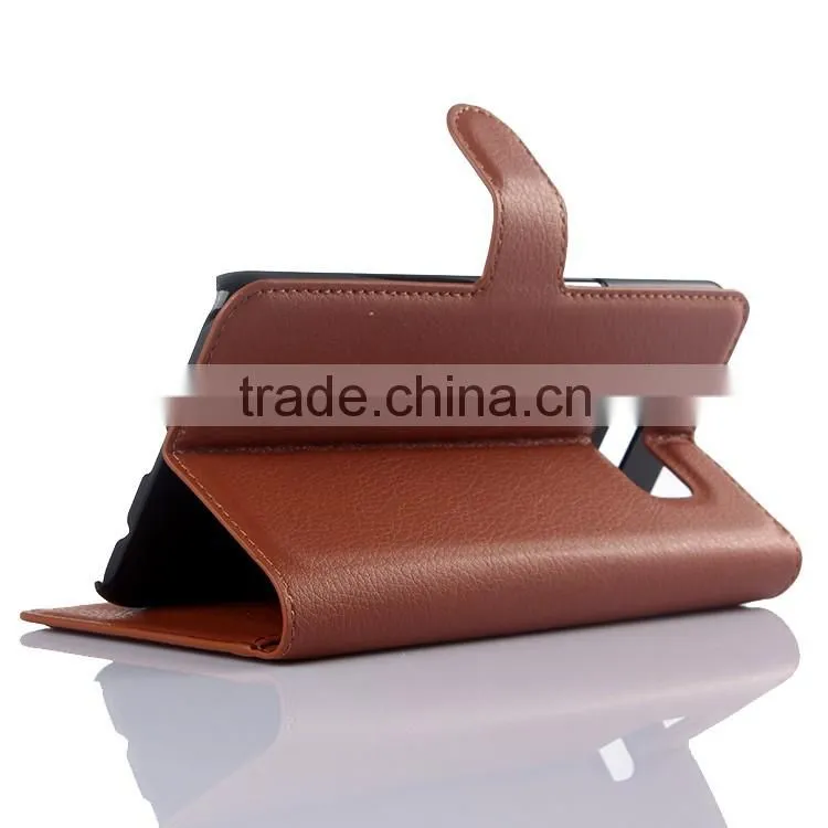Hot Selling Ultra Thin Lichee PU Leather Case Wallet Folio Flip Cover for Samsung GALAXY S6 edge Plus