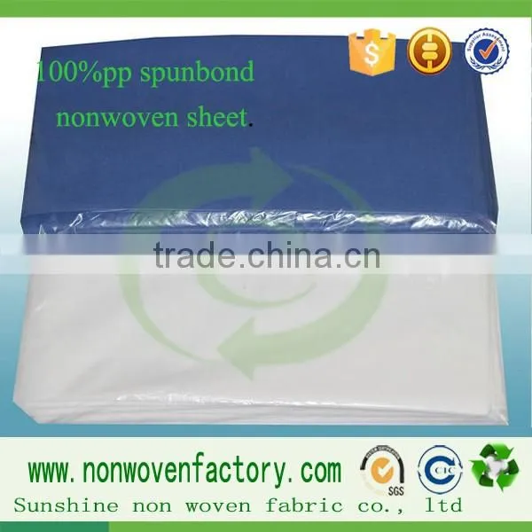 Spunbond polypropylene bed sheet suppliers, dispoable sheets, cheap bed sheets