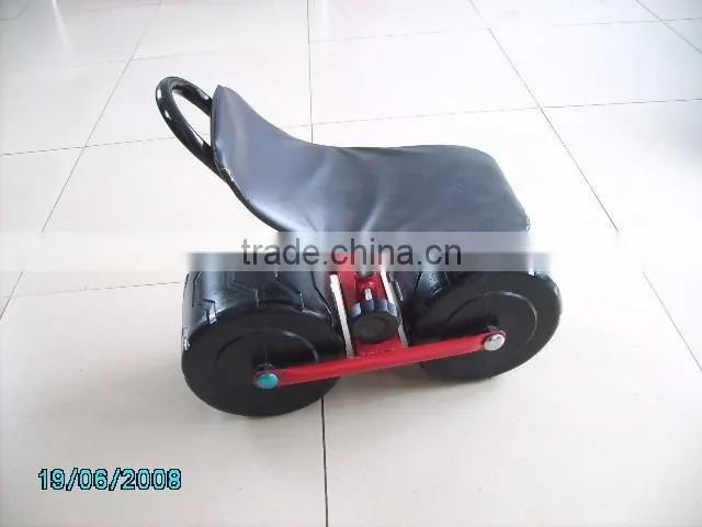 Four plastic wheel Work seat cart