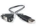 USB Type B Female Panel Mount to Male Type B Cable