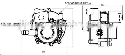 CNG/LPG reducer/regulator for generators/motorcycles/tricycles